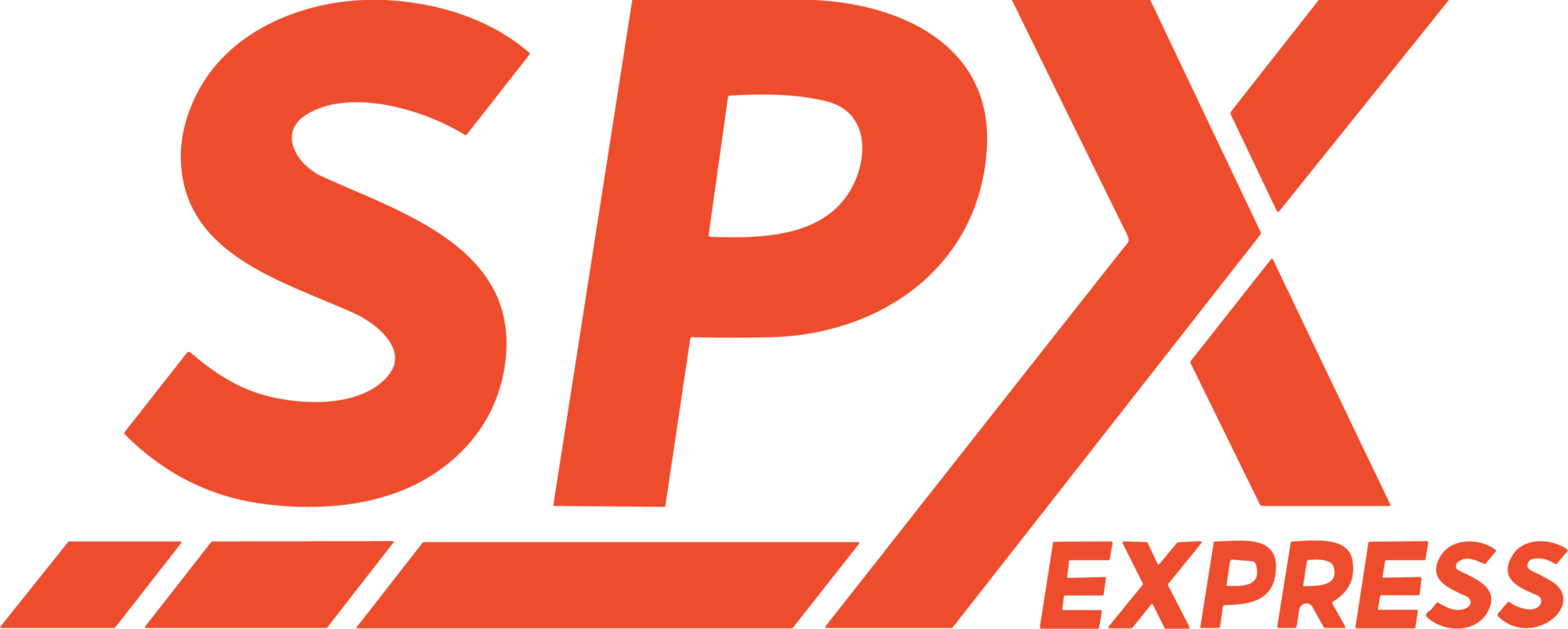 Logo chữ đỏ của SPX Express trên nền trong suốt.
